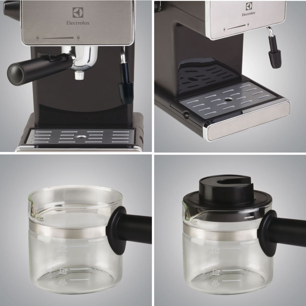 Electrolux伊萊克斯-不鏽鋼快煮壺/5bar 義式咖啡機
