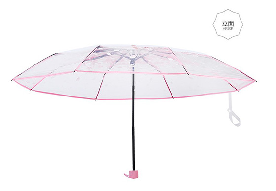 高质感日本樱花三折透明伞,居家生活,雨天专属