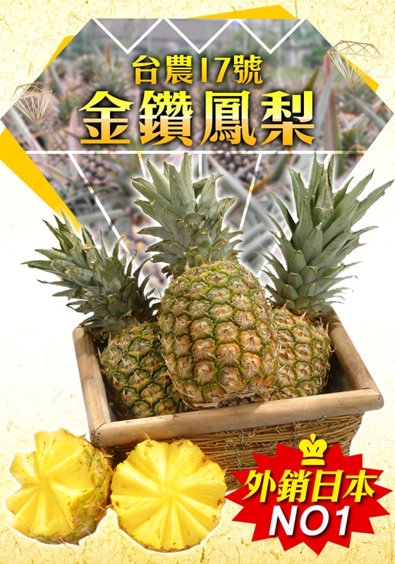 买新鲜-高雄大树台农17号-金钻凤梨4颗