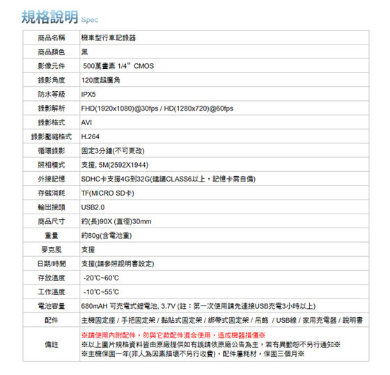 機車行車記錄器