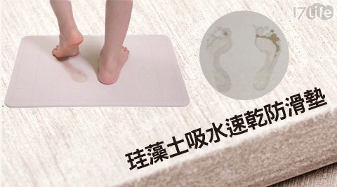天然高空隙矽(珪)藻土浴室吸水速乾防滑墊(長形)