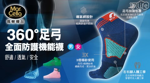 瑪榭-台灣製FootSpa系列-RUN360度足弓全面防護跑步襪