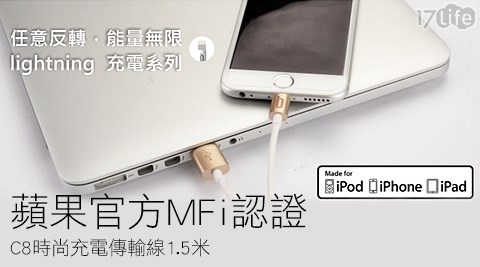 DE斗 六 劍 湖山SOF ICON-i控-蘋果官方MFi認證C8時尚充電傳輸線1.5米