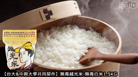 台大&中興大學共同契作-無毒越光米-無毒白米(1.5KG)+贈綠巨人珍珠玉米罐頭  
