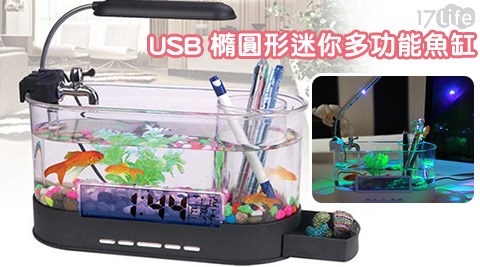 USB橢圓形迷你多功能魚缸
