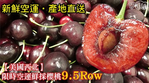 美國西北-限時空運鮮採櫻桃9.5Row(大顆)1kg  