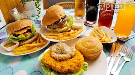 burger】最高价值350元kp burger单人或双人汉堡组合餐择一:(a)豪华堡