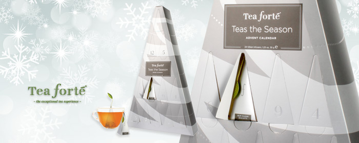 Tea forte-耶誕倒數月曆茶包 24入/盒 耶誕倒數精緻茶品，限量節日祝福禮讚！優雅沏上一壺立體好茶，輕啜無與倫比的暖心風味