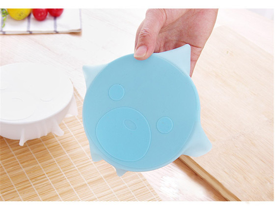 卡通小熊矽胶保鲜膜3入组