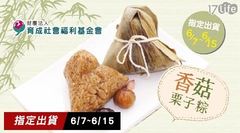 【育成社會福利基金會】永和食堂-香菇栗子粽(160g/顆，共六顆)
