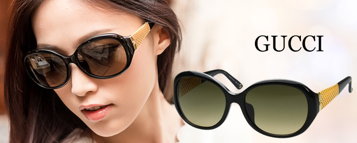 GUCCI-太陽眼鏡 奢華時尚18K鍍金(黑)