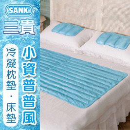 【日本SANKi】小資普普風冷凝床墊枕座墊組
