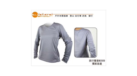 WILDLAND 女長V領T恤 灰@52603-90@