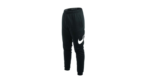NIKE 男運動長褲-針織 DRI-FIT 圈毛 保暖 休閒 黑白@CU6776-010@