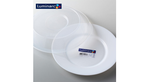 【Luminarc 樂美雅】法國進口強化餐具組 (10吋平盤+微波蓋) 家庭4件套