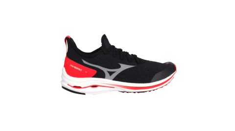 MIZUNO WAVE RIDER NEO 男慢跑鞋-避震 路跑 美津濃 黑白紅金@J1GC207802@