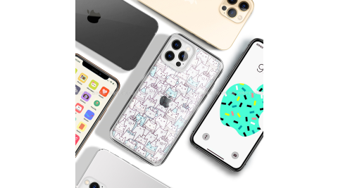 MOOTUN for iPhone 12 / 12 Pro 6.1 防護晶透保護殼 -滿版線條貓藍