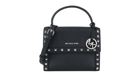 MICHAEL KORS DILLON鉚釘翻蓋兩用包(中/黑)