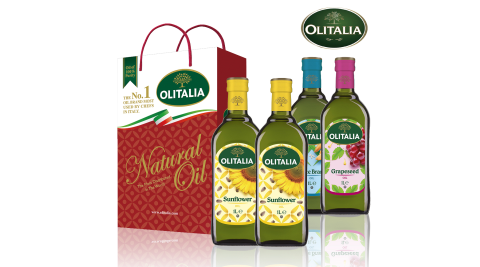 【Olitalia奧利塔】葵花油禮盒1組+玄葡油禮盒1組(1000mlx2罐/組;共4罐)