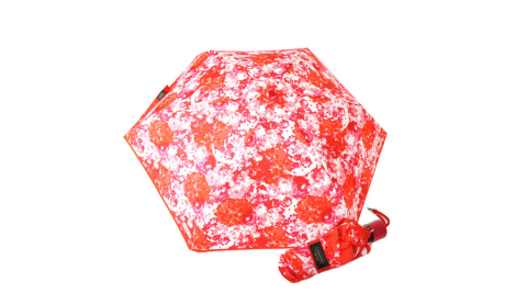 COACH 渲染圖騰輕量攜帶型晴雨傘(紅)