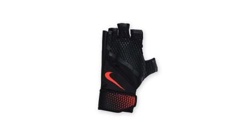 NIKE 男用加重訓練手套-重量訓練 健身 半指手套 黑橘@NLGB4053MD@