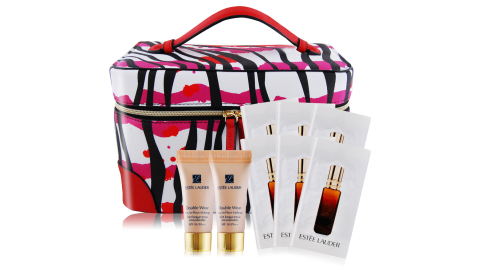 ESTEE LAUDER 雅詩蘭黛 粉持久粉底+活精萃贈巧妝箱出遊旅行組