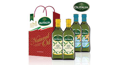【Olitalia奧利塔】橄欖油禮盒1組+玄米油禮盒1組(1000mlx2罐/組;共4罐)