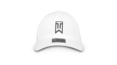 NIKE GOLF 運動帽-高爾夫球 TIGER WOODS 帽子 防曬 遮陽 鴨舌帽 白黑@BV1072-100@