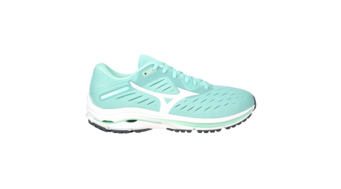 MIZUNO WAVE RIDER 24 女慢跑鞋-路跑 避震 美津濃 湖水綠白@J1GD200301@