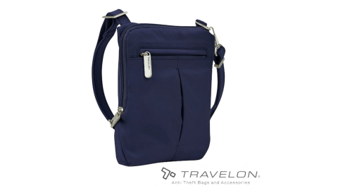【TRAVELON】TL-43119 防盜經典小斜背包-鈷藍 斜背包 手提包 防盜包 安全 出國旅遊