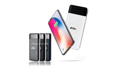 台灣製VXTRA 10000mAh 皮紋輕奢 大容量Qi無線充電行動電源 雙孔有線輸出(2.1A MAX)