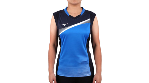MIZUNO 2017企業排球聯賽 女排球背心-無袖上衣 企排 美津濃 丈青藍白@V2TA7C1213D@