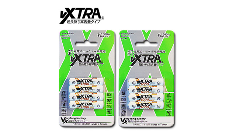 VXTRA ★4號高容量1000mAh低自放充電電池(8顆入)【贈電池收納盒】