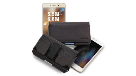 CITY for HUAWEI Nova 3e / Y7/華為 Mate 10 Pro 嚴選真皮可旋轉腰掛皮套