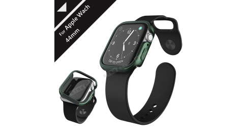 刀鋒Edge系列 Apple Watch Series 5 (44mm) 鋁合金雙料保護殼 保護邊框(夜幕綠)