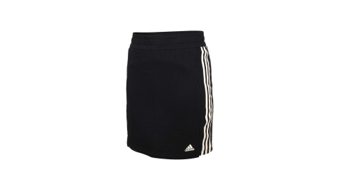 ADIDAS 女短裙-五分裙 針織 裙子 休閒 吸濕排汗 愛迪達 黑米白@GL3905@
