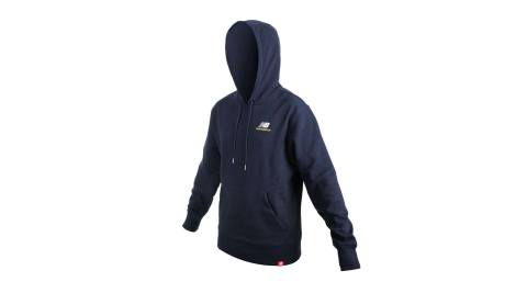 NEWBALANCE 男連帽長袖T恤-毛巾布 保暖 休閒 上衣 NB 丈青白黃@AMT11550ECL@