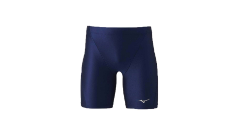 MIZUNO SWIM BASIC男五分泳褲-四角泳褲 平口泳褲 美津濃 丈青銀@N2MB9A0114@