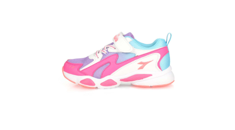 DIADORA 男女童競速慢跑鞋-超寬楦 路跑 魔鬼氈 桃紅紫白藍@DA11018@
