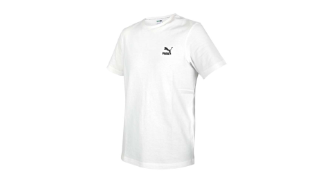 PUMA 男刺繡短袖T恤-歐規 純棉 慢跑 路跑 休閒 上衣 白黑@59979502@