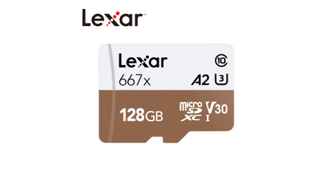 Lexar® 128GB Professional 667x microSDXC™ UHS-I U3 (A2) (V30) 記憶卡