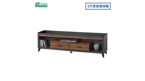 IHouse-雷諾 6尺黑玻電視櫃
