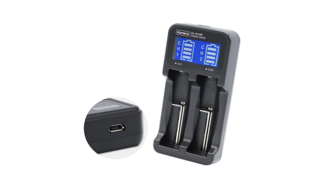 Kamera LCD-18650 液晶雙槽 複合式鎳氫電池/鋰電池充電器AA/AAA小風扇 自行車車燈 手電筒
