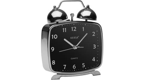 《VERSA》復古桌面鬧鐘(黑銀)