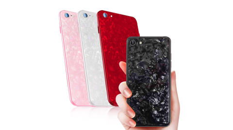 VXTRA夢幻貝殼紋 iPhone SE2/8/7 4.7吋 共用 高顏質雙料手機殼 有吊飾孔