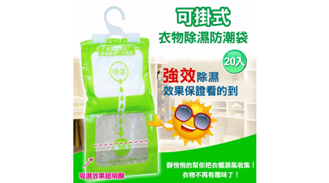 可掛式衣物除濕防潮袋-20包入