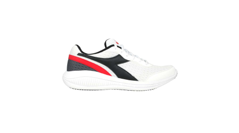 DIADORA 男原廠進口慢跑鞋-路跑 避震 運動 白黑紅@DA176888-C8021@