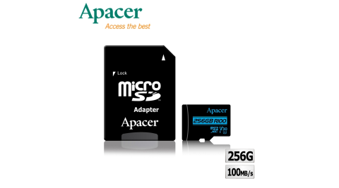 Apacer宇瞻 256GB MicroSDXC R100/W80MB UHS-I U3 V30 4K記憶卡