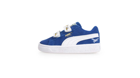 PUMA MINIONSSUEDE V INF男女小童休閒運動鞋-魔鬼氈 童鞋 小小兵 藍白黃@36552902@