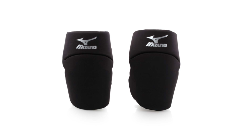MIZUNO 成人用膝套-一雙入 防撞 配件 排球 美津濃 黑銀@V2TY400209@